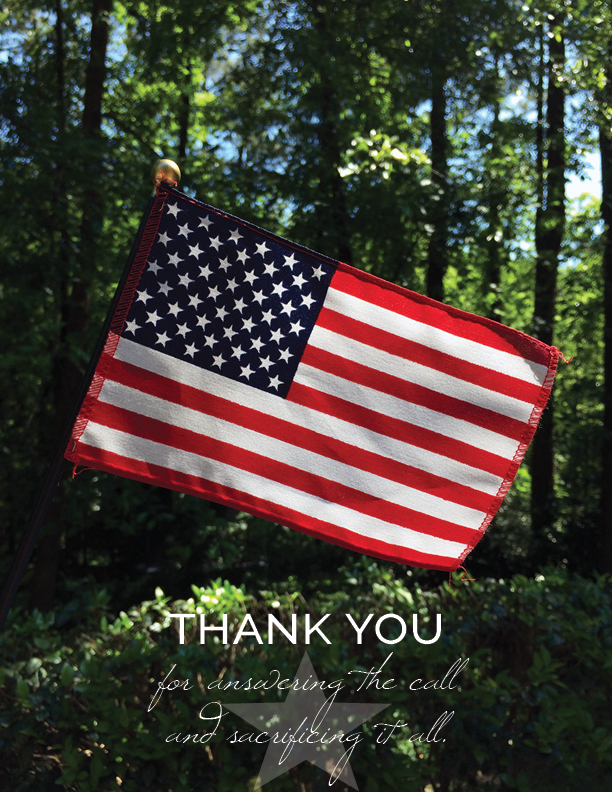 memorial day flag thanking veterans