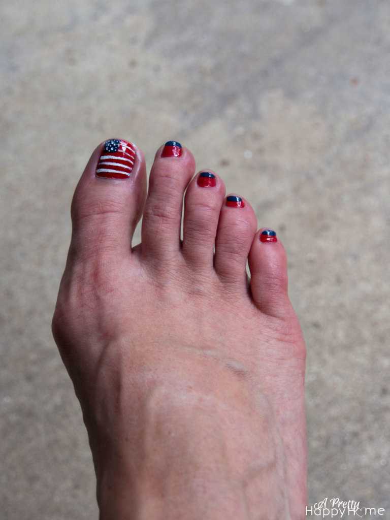 festive 4th of july ideas american flag pedicure