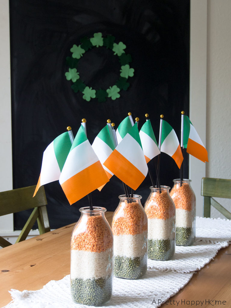 irish flag centerpiece st. patrick's day decor