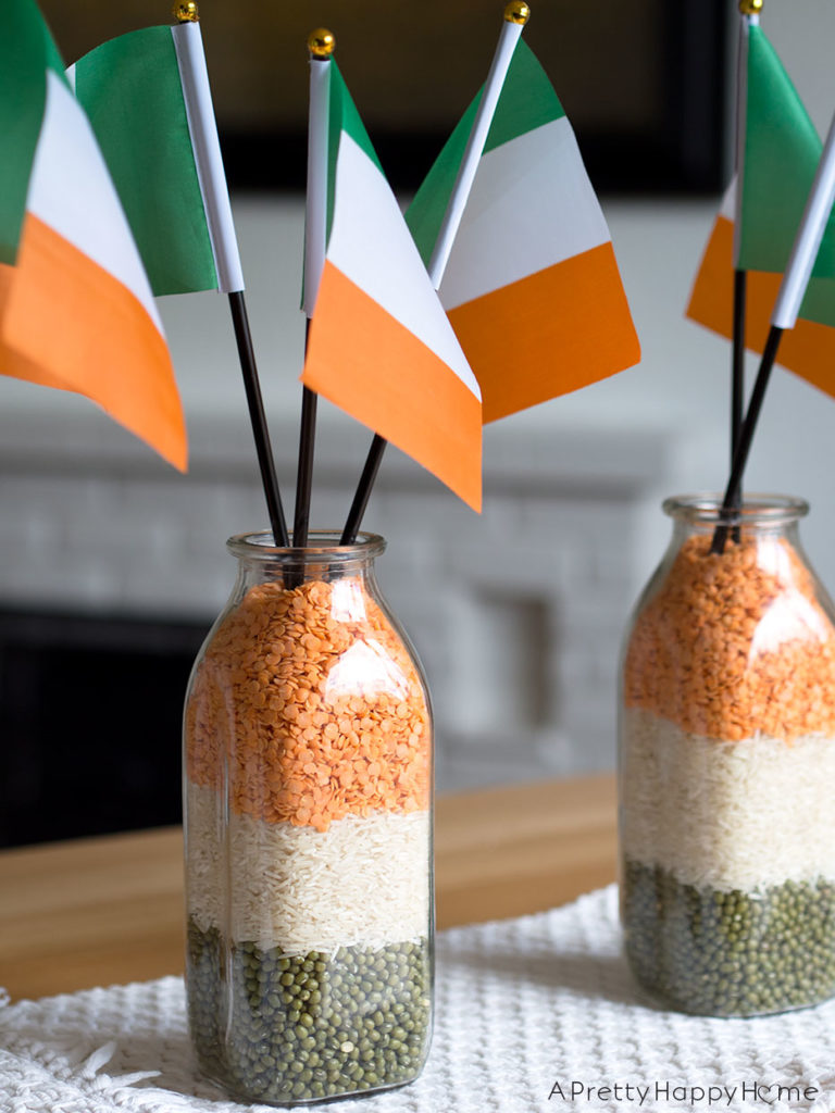 irish flag centerpiece st. patrick's day decor