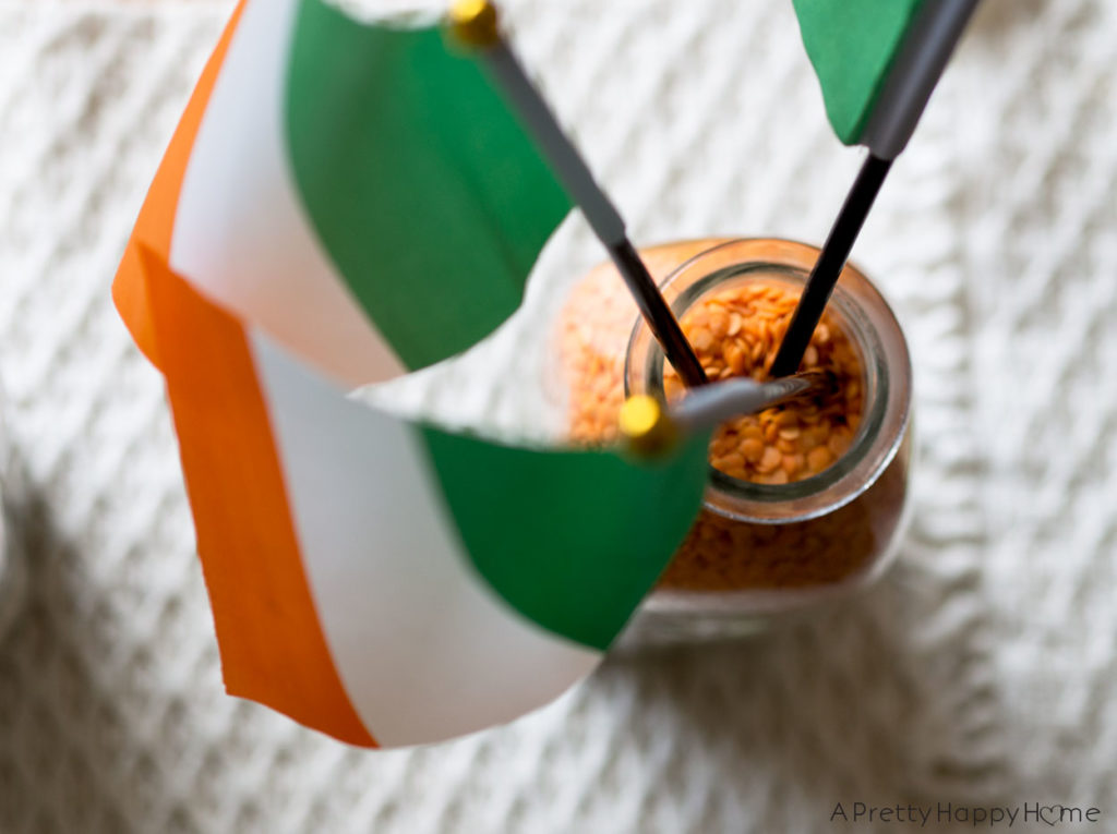 irish flag centerpiece st. patrick's day decor