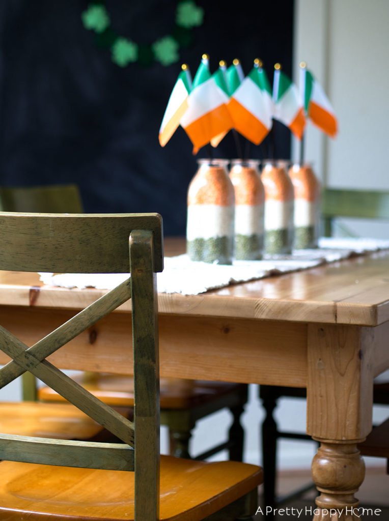 irish flag centerpiece st. patrick's day decor