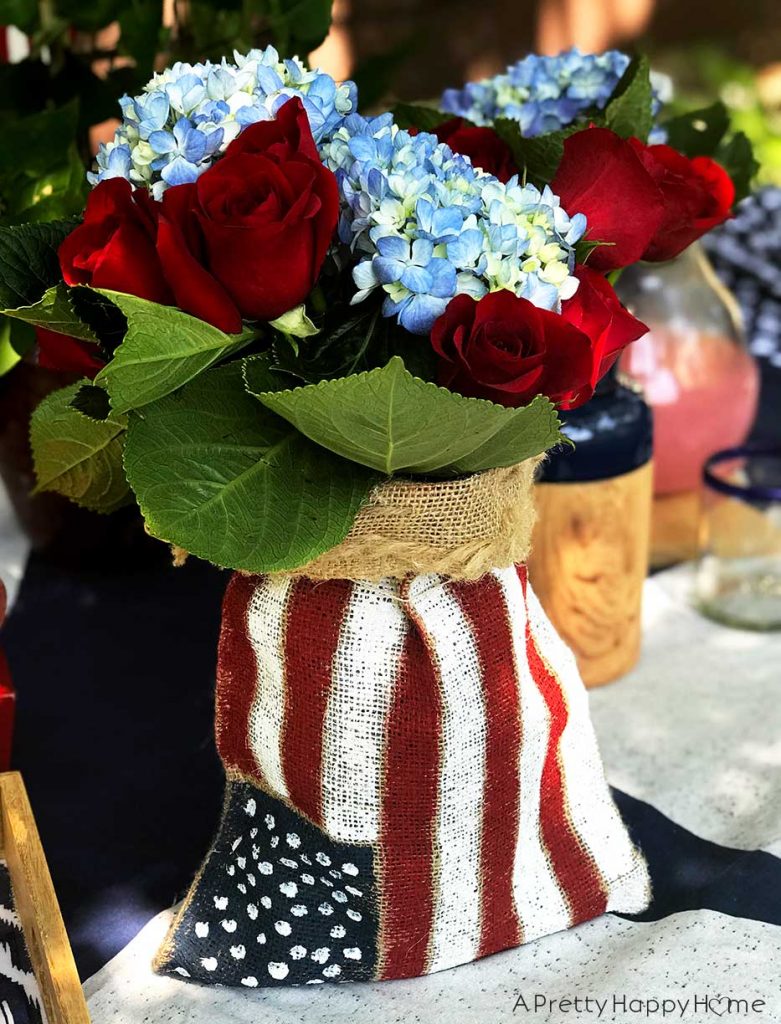 burlap american flag centerpiece 3 Projects to Try While I Take a Blog Break