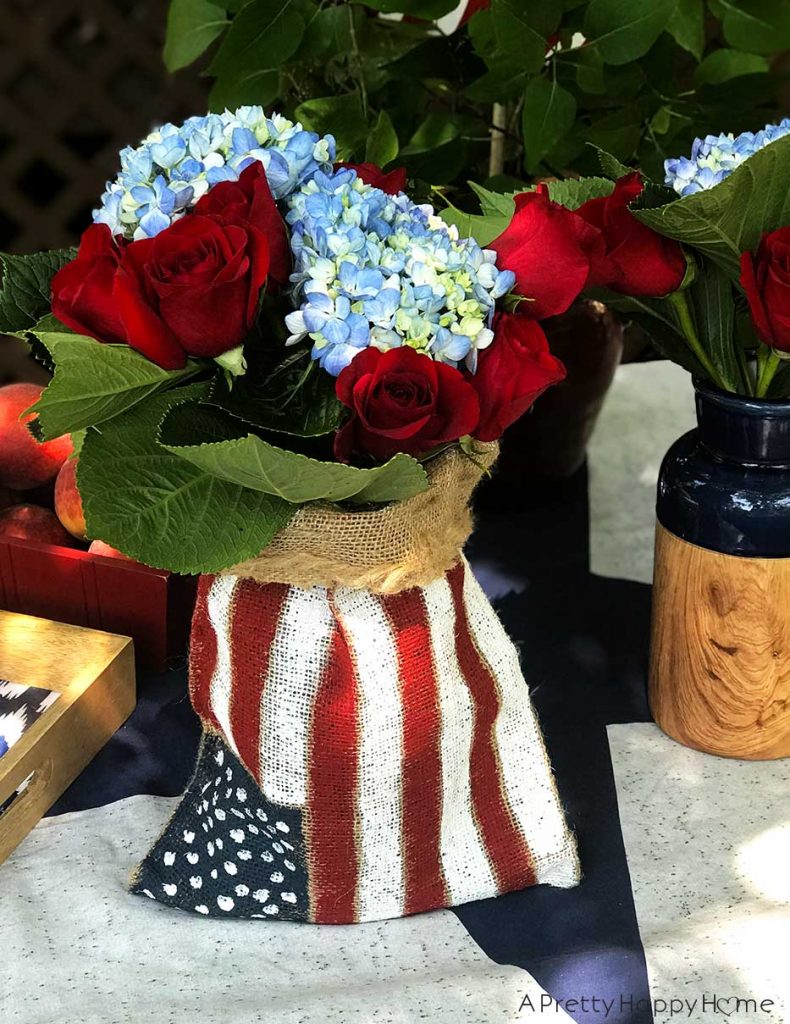 festive 4th of july ideas burlap american flag centerpiece