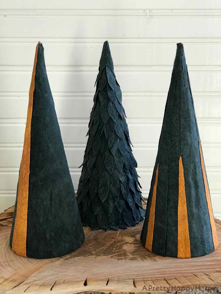 leather christmas trees easy diy christmas decor ideas