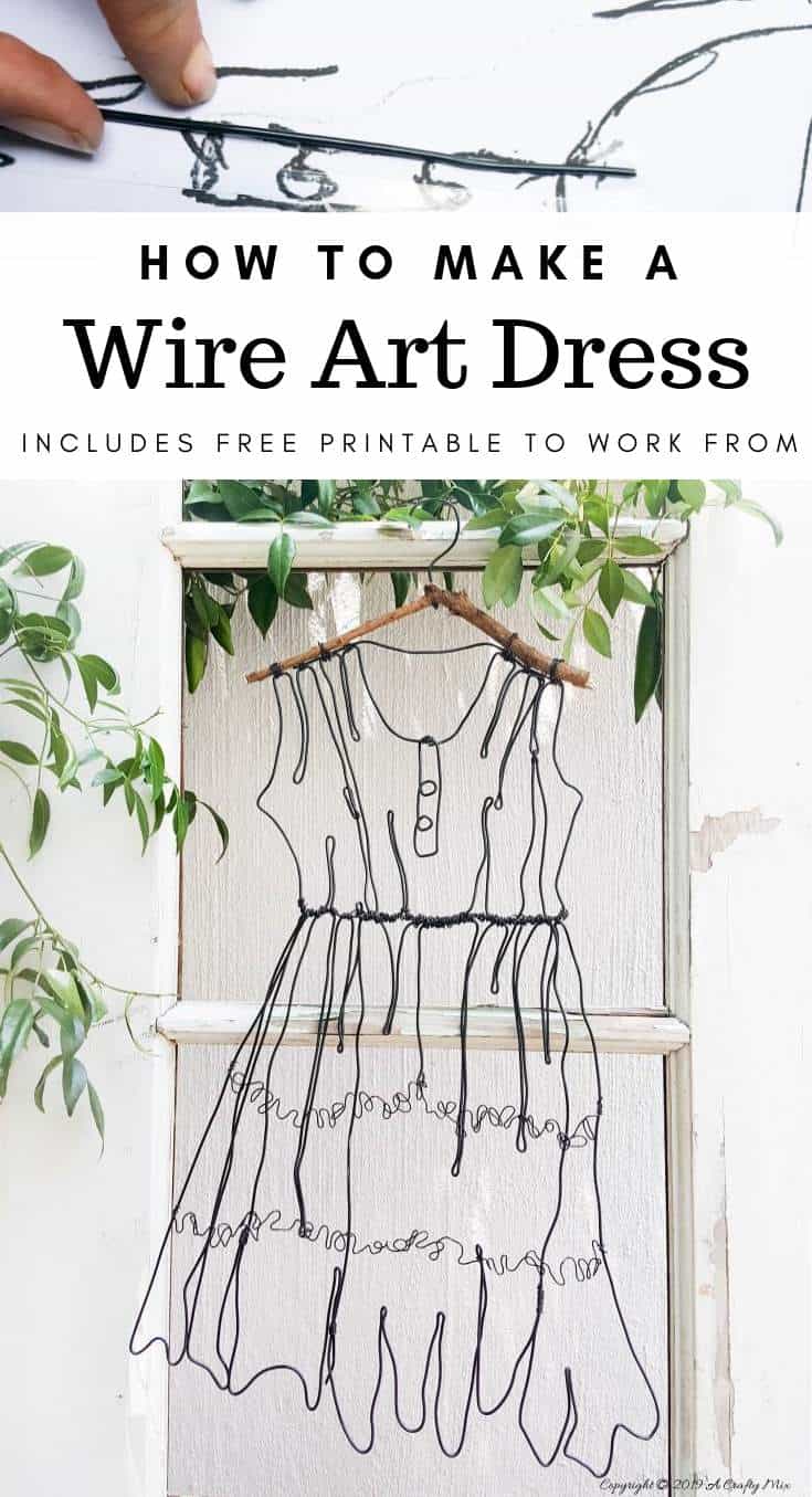 wire art dress by a crafty mix