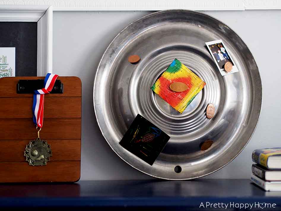 Use for old hubcaps magnetic Bulletin Board