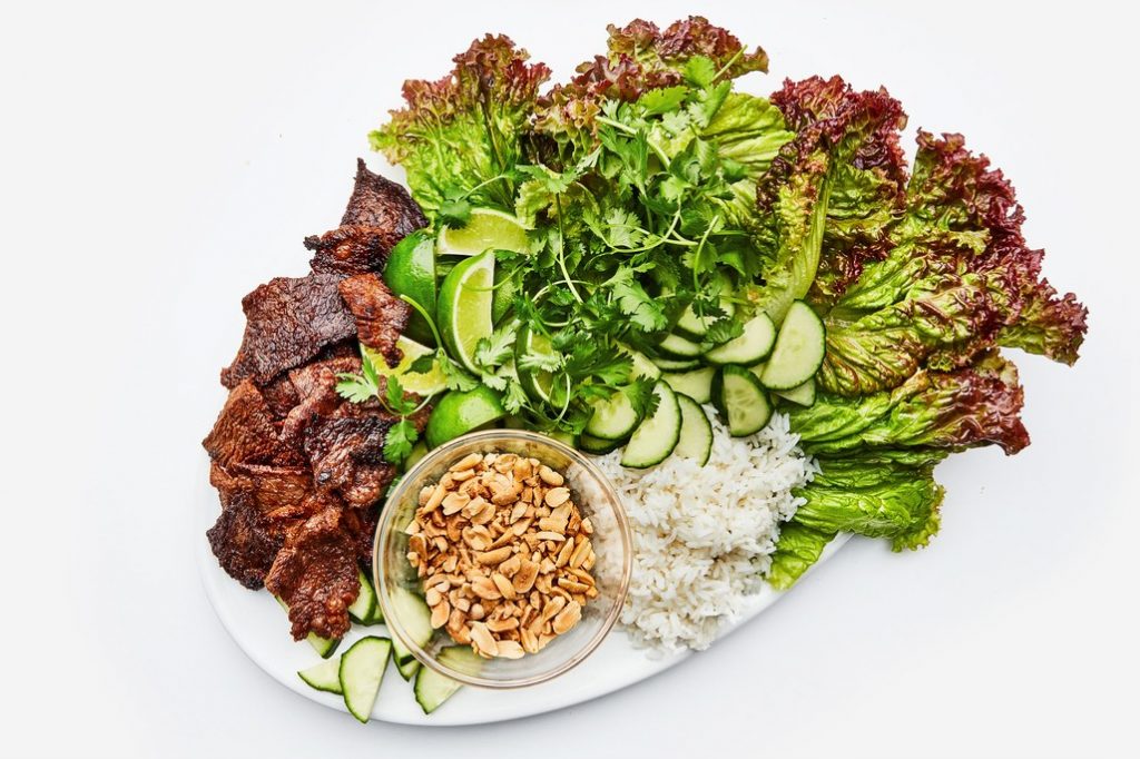 spicy steak lettuce wraps via bon appetit