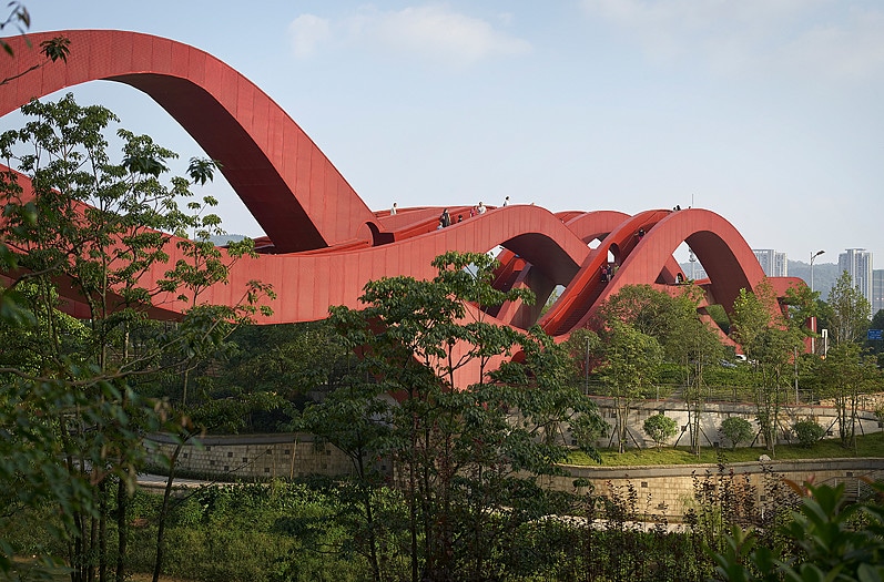 lucky know pedestrian bridge china by next architects on the happy list