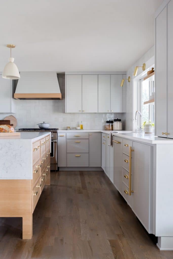 grey kitchen via rue magazine on the happy list