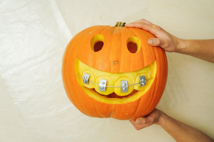 pumpkin with braces via handimania on the happy list