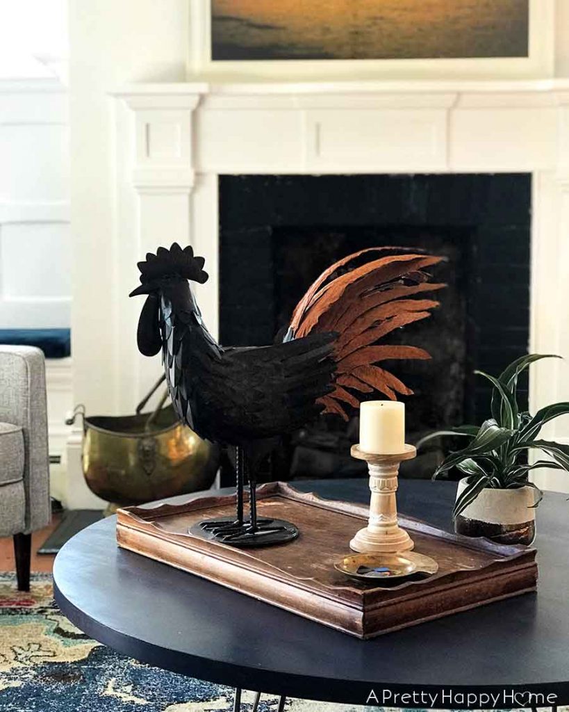 Metal and Leather Rooster