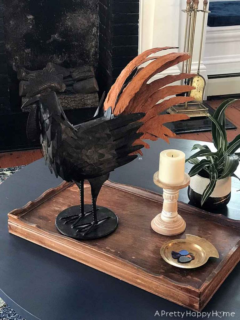 Metal and Leather Rooster