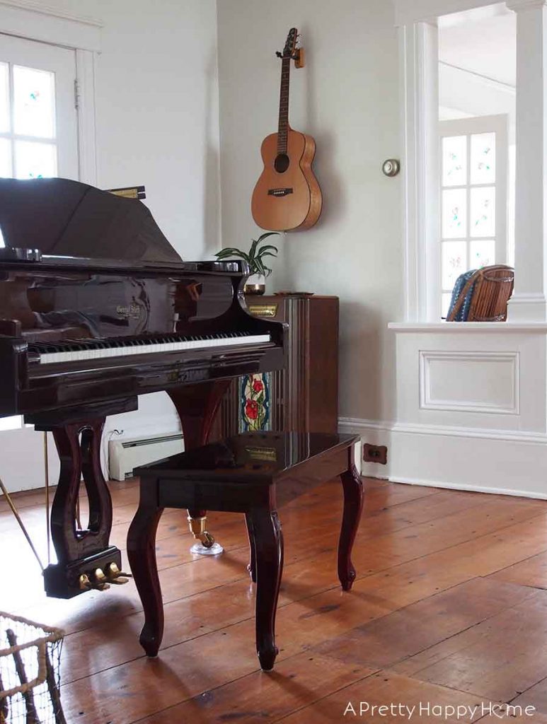 colonial farmhouse music room before and after 6 month progress