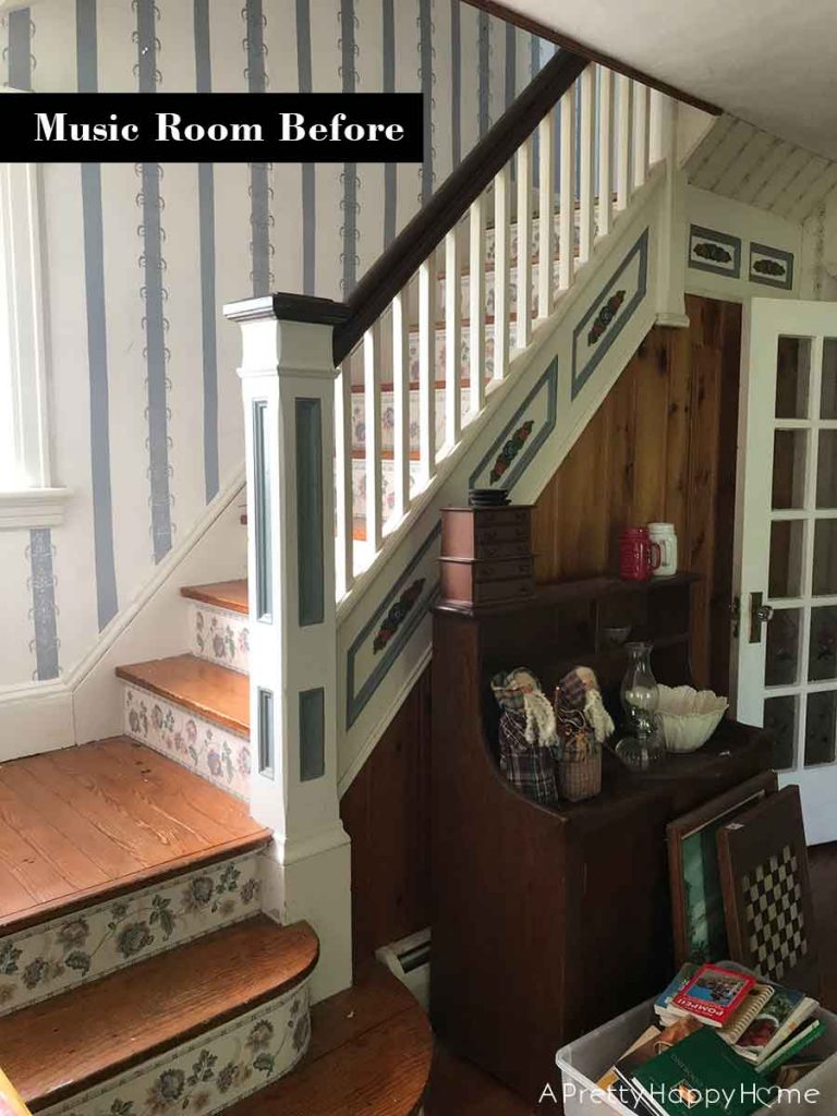 main staircase colonial farmhouse before