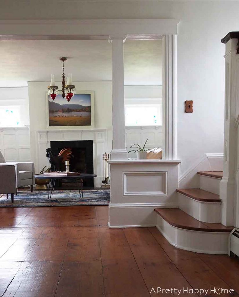 music room view into living room colonial farmhouse my home may be in a movie