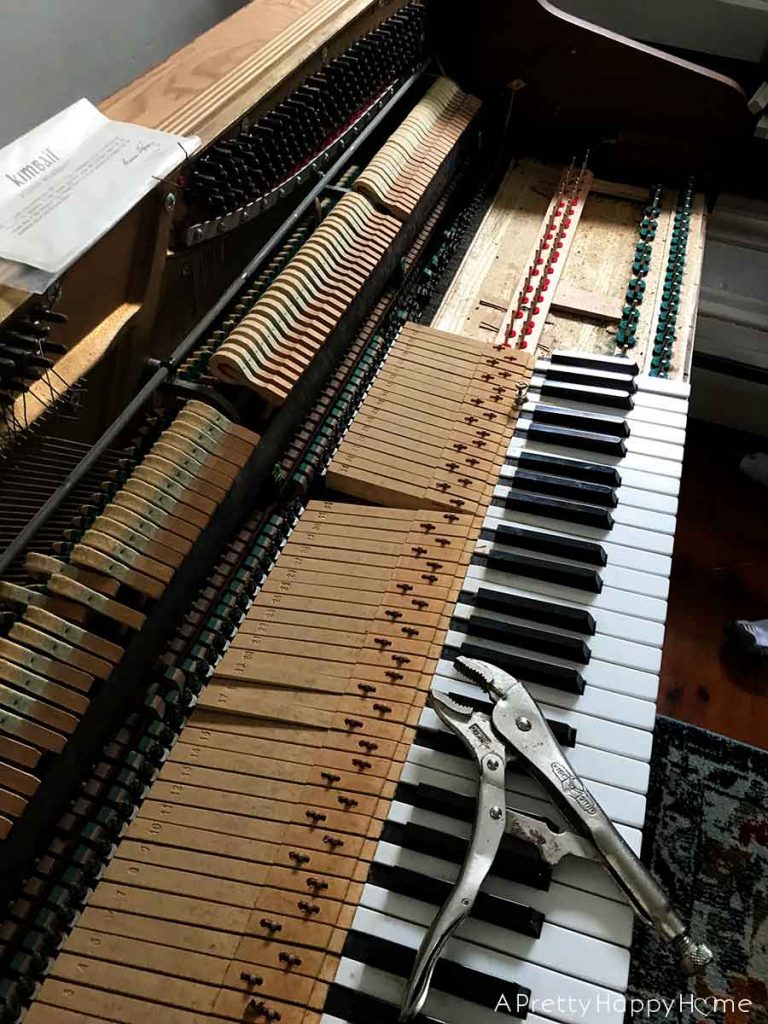 taking apart a piano is hard