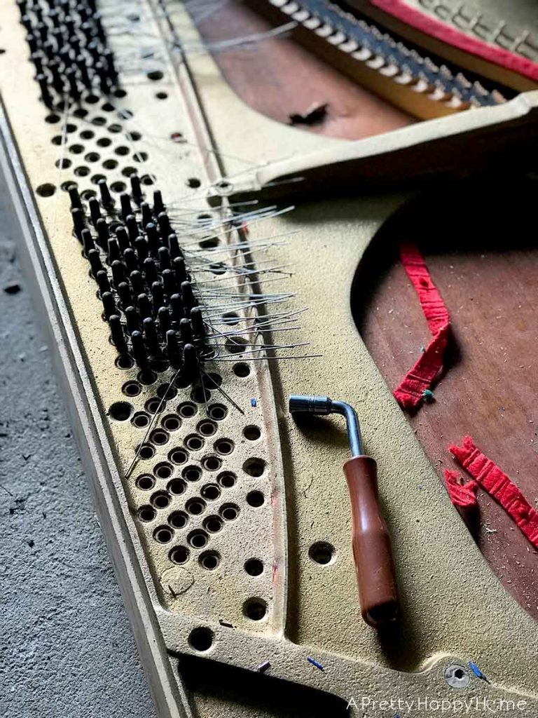 taking apart a piano is hard