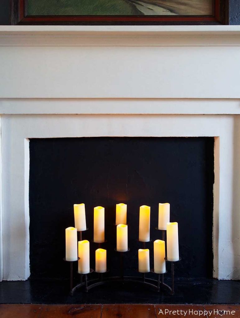 led candles in a non-working master bedroom fireplace 
