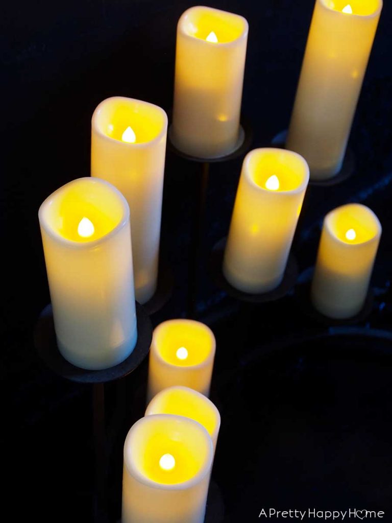 led candles in a non-working master bedroom fireplace 