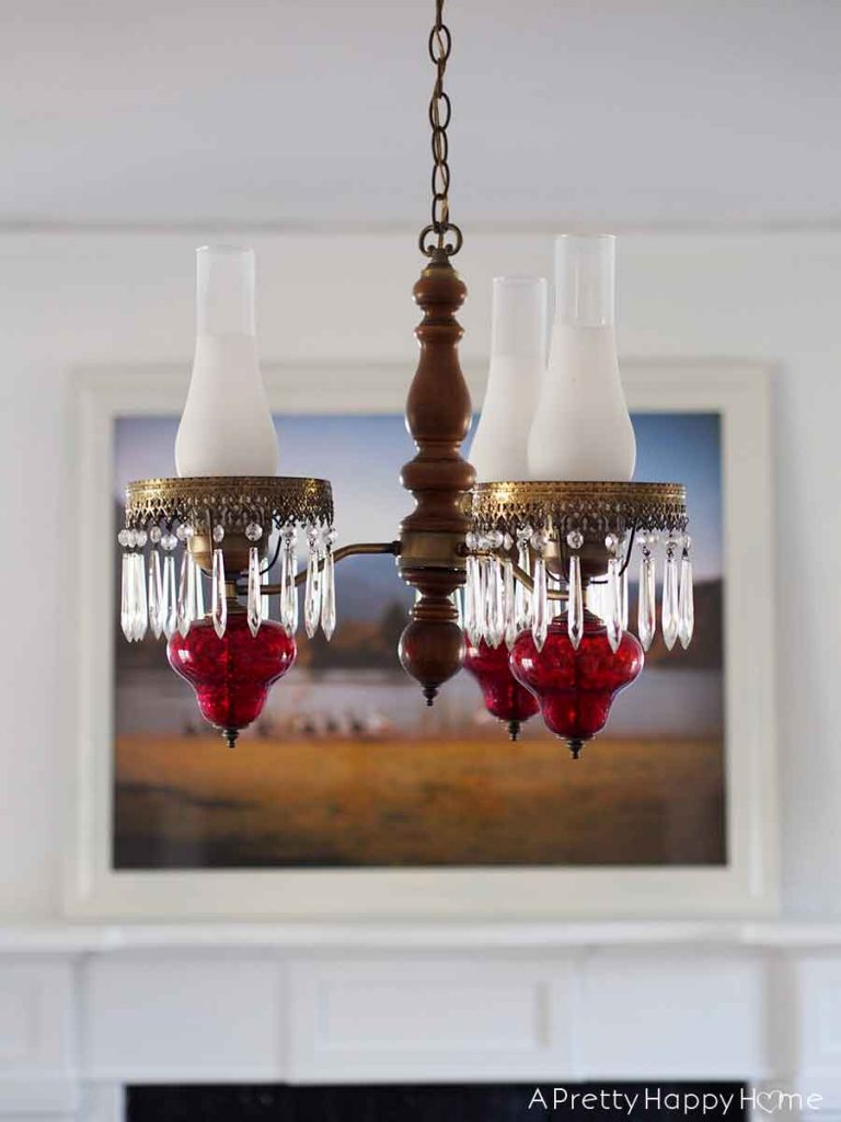 ruby glass chandelier