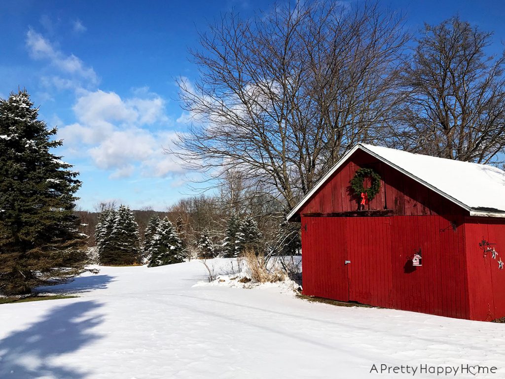 a touch of christmas on our barn barn wreath