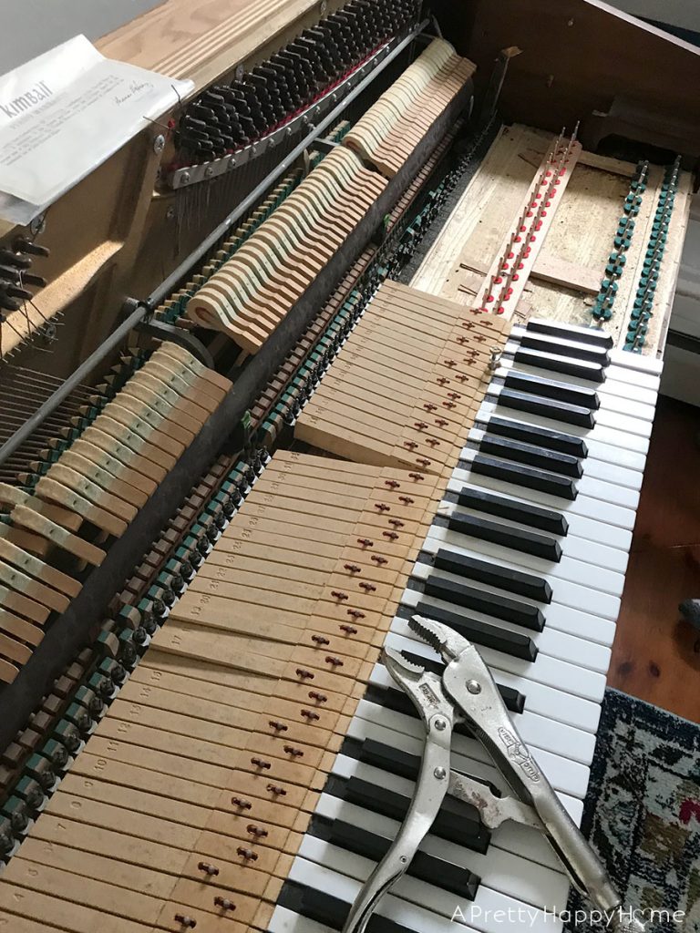 Piano Hammer Christmas Ornaments dismantling a piano