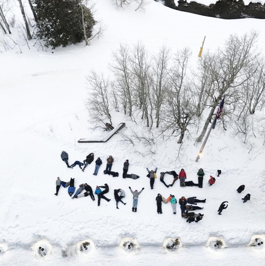 wedding proposal snow via cup of jo on the happy list