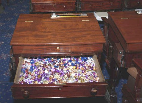 senate candy desk via wikipedia on the happy list