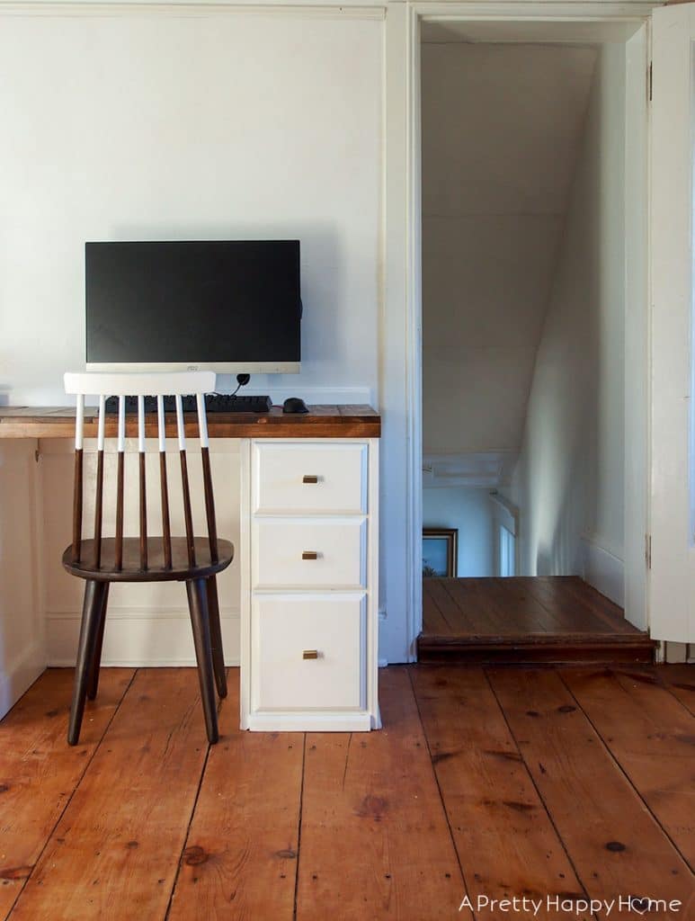 Built-In Computer Desk in our colonial farmhouse