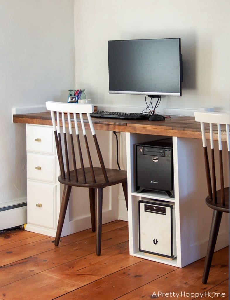 Built-In Computer Desk in our colonial farmhouse
