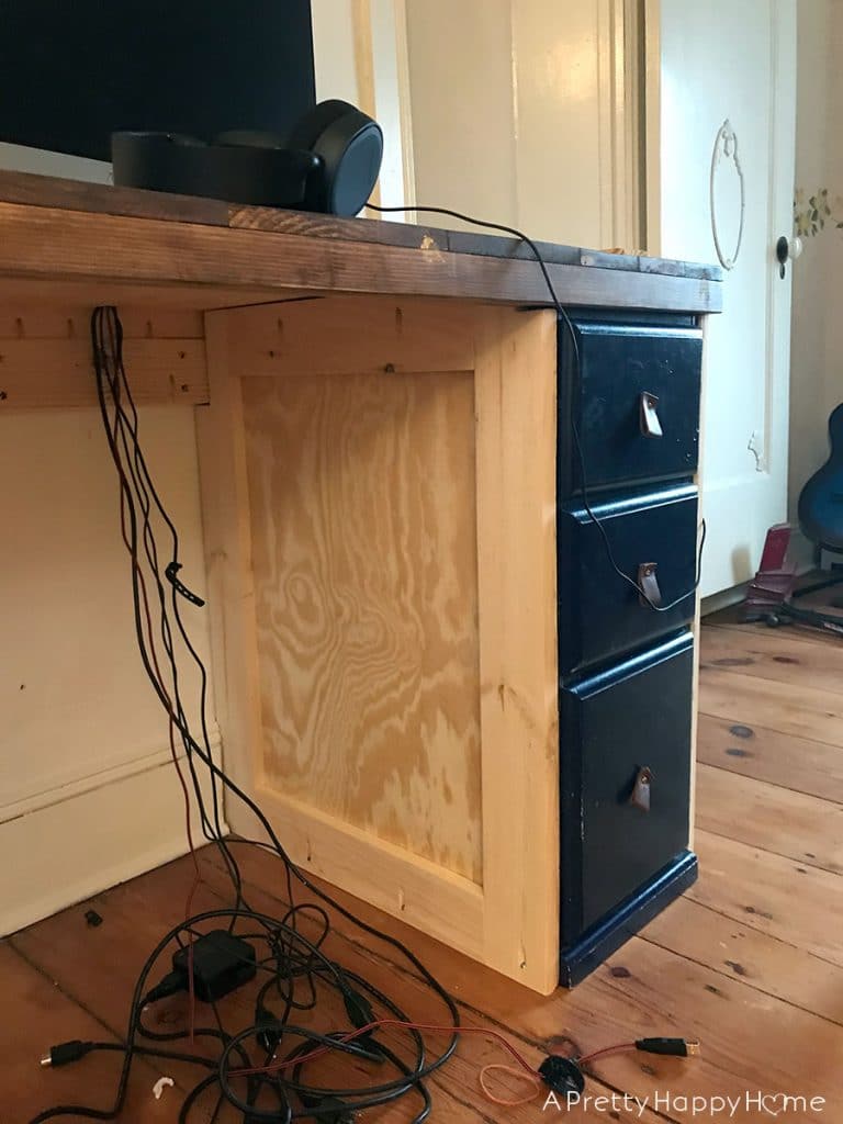 Built-In Computer Desk during DIY in our colonial farmhouse