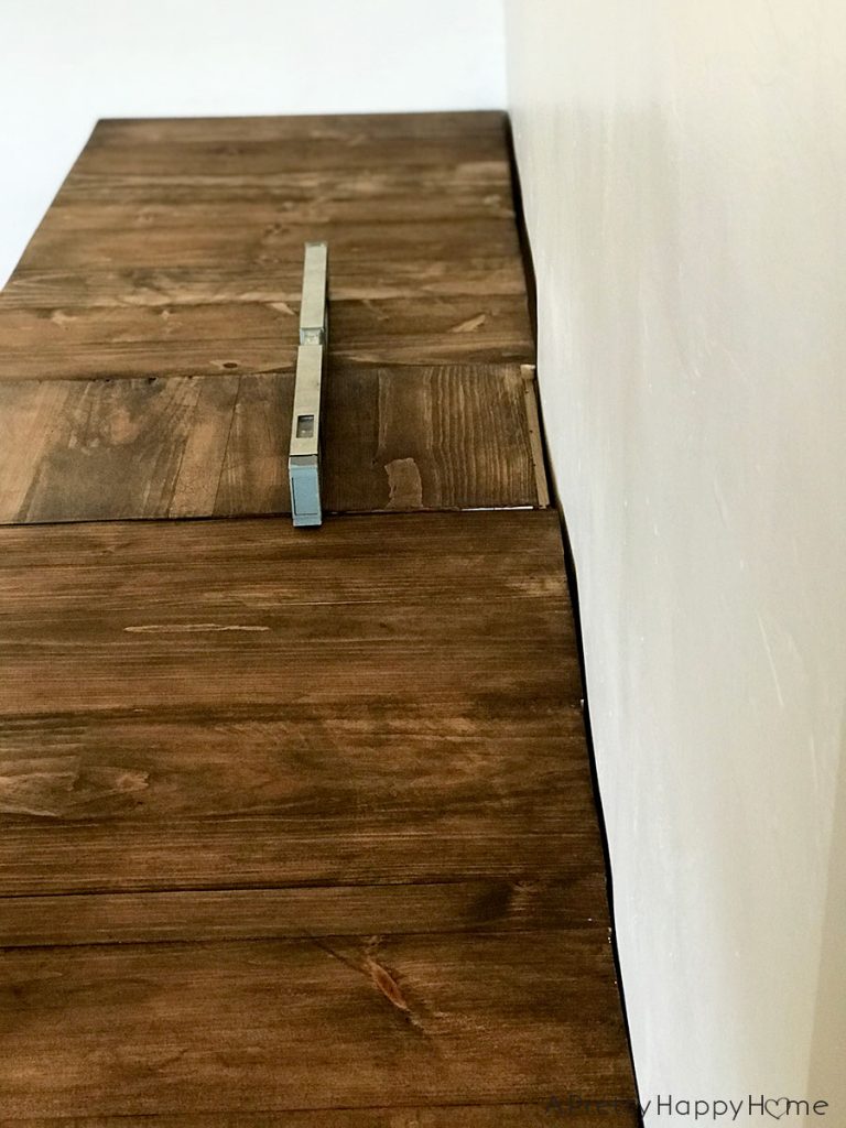 Built-In Computer Desk during DIY in our colonial farmhouse wavy wall