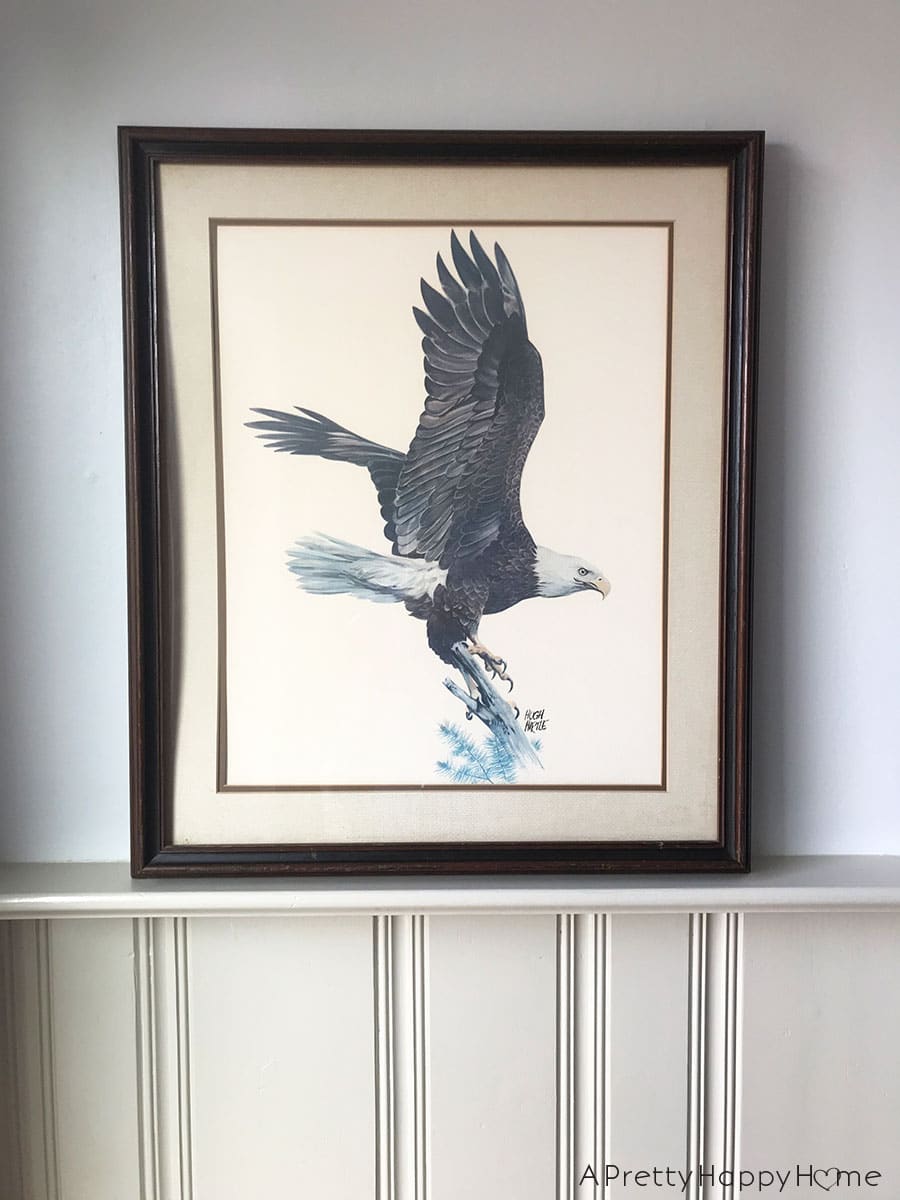 thrift store find hugh hirtle eagle print