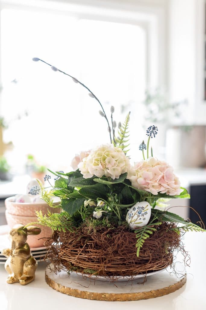 nest flower arrangement from craftberry bush on the happy list