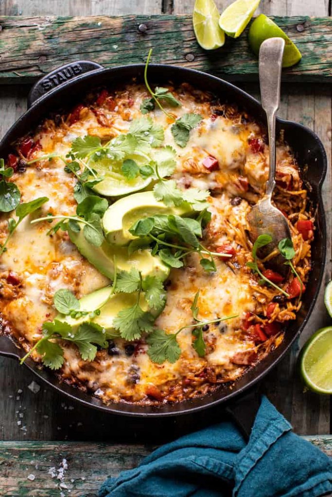 one skillet cheesy cuban chicken rice bake by half baked harvest on the happy list