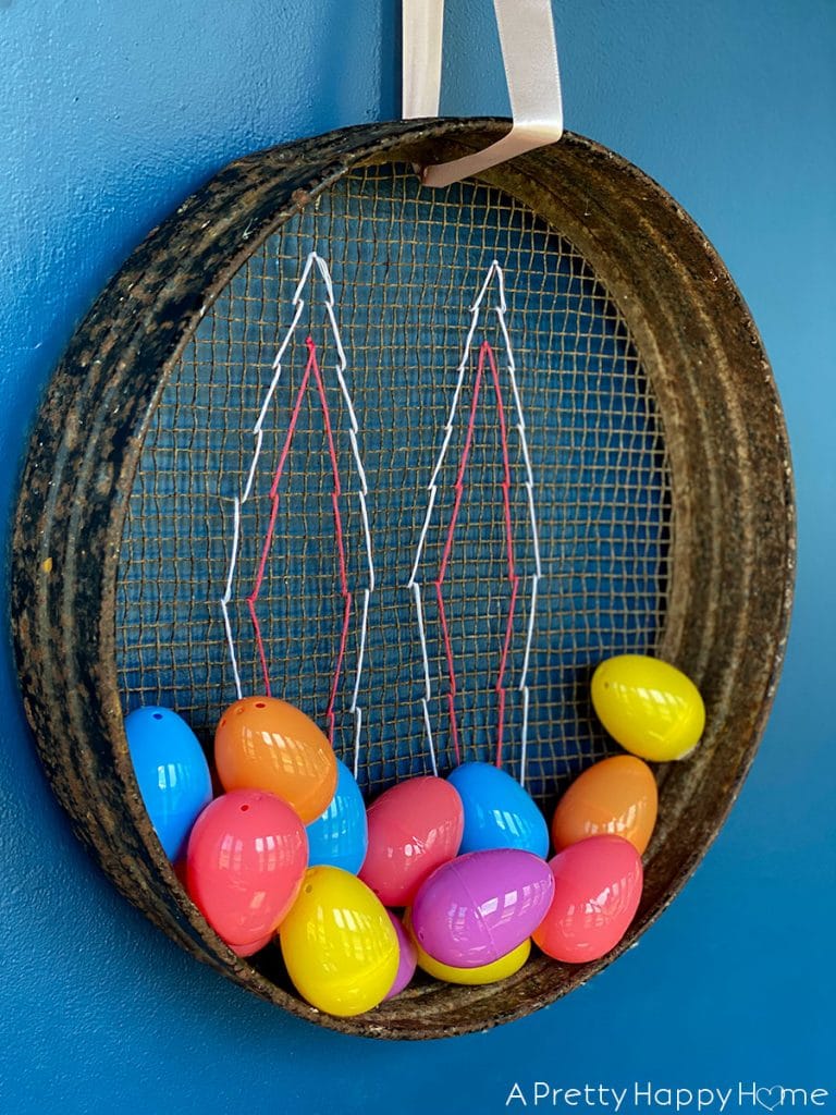 Grain Sifter Easter Bunny Wreath