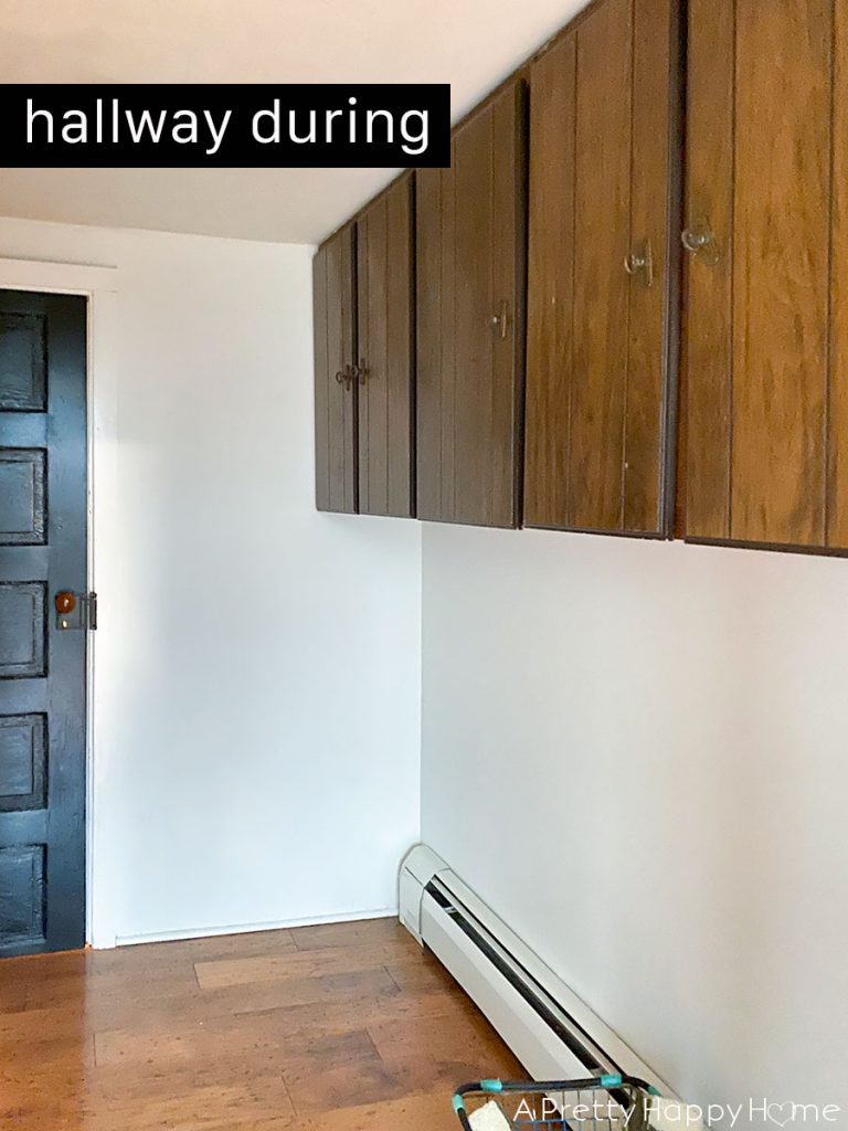 Built In Hallway Shelves during