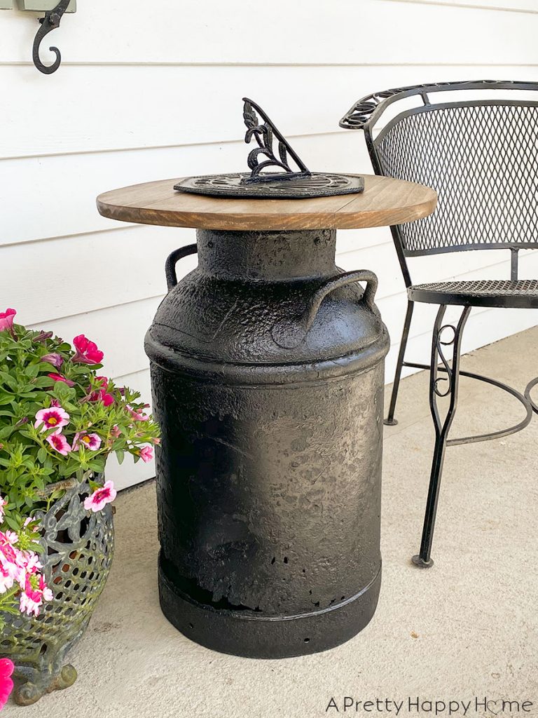 Vintage Milk Can Side Table