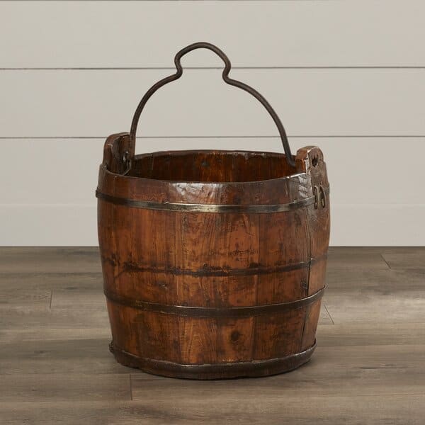 iron handle water bucket via wayfair