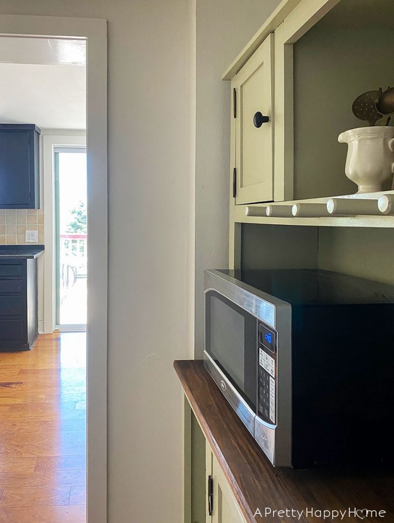 microwave station in a colonial farmhouse