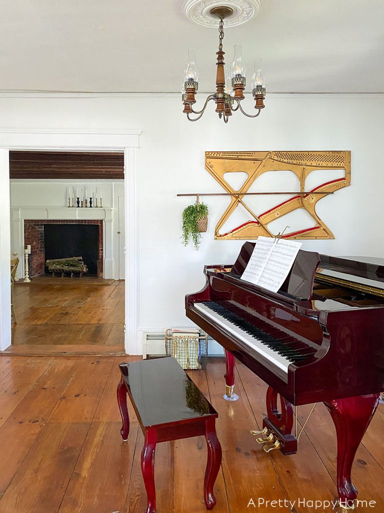 music room wood chandelier