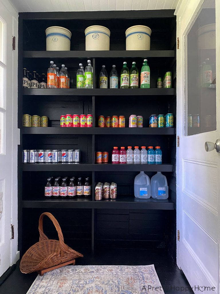 back porch shelves for drink storage