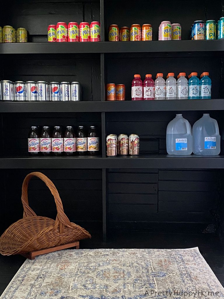 back porch shelves for drink storage