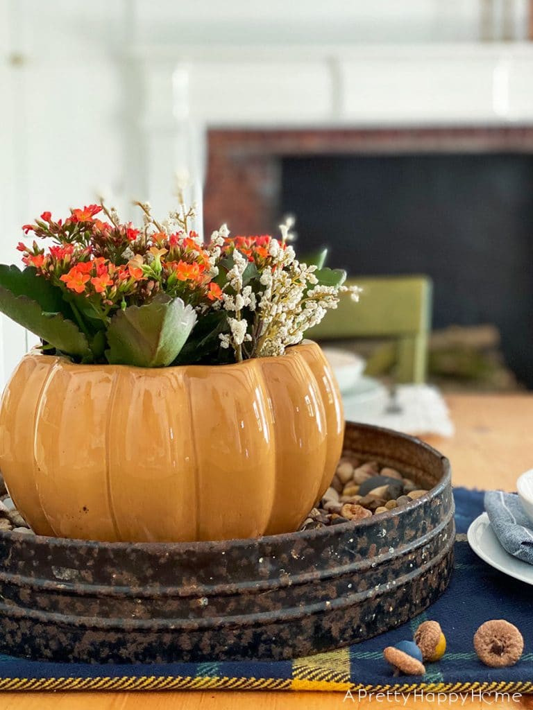 pumpkin shaped Soup Tureen Fall Centerpiece