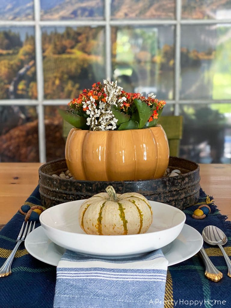 pumpkin shaped Soup Tureen Fall Centerpiece