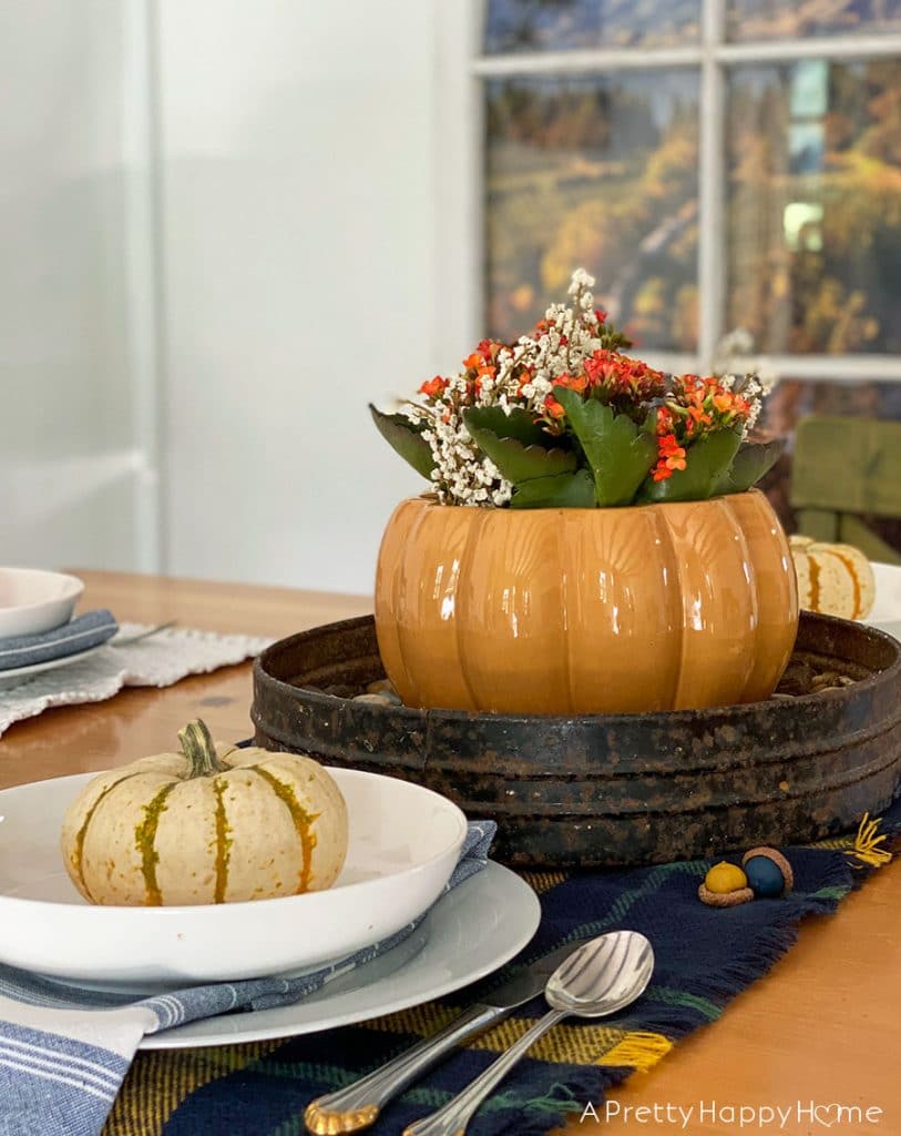 pumpkin shaped Soup Tureen Fall Centerpiece