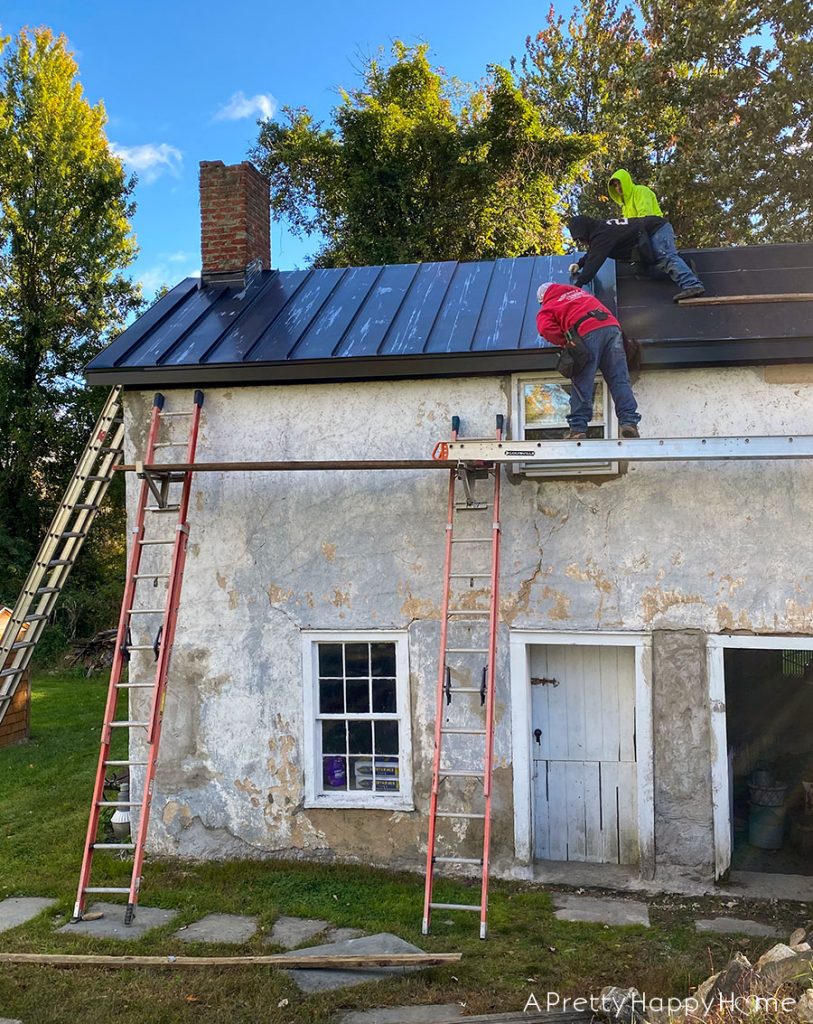 black metal roof carriage house