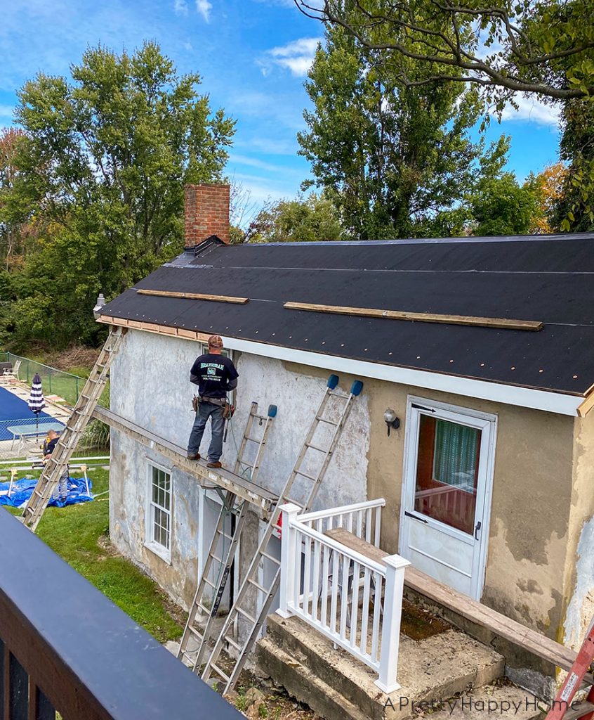 black metal roof carriage house new fascia 