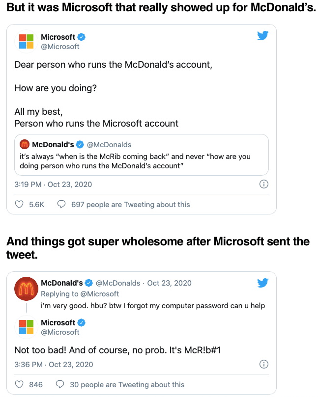 McDonald’s and Microsoft Tweets via Tanks Good News on the Happy List